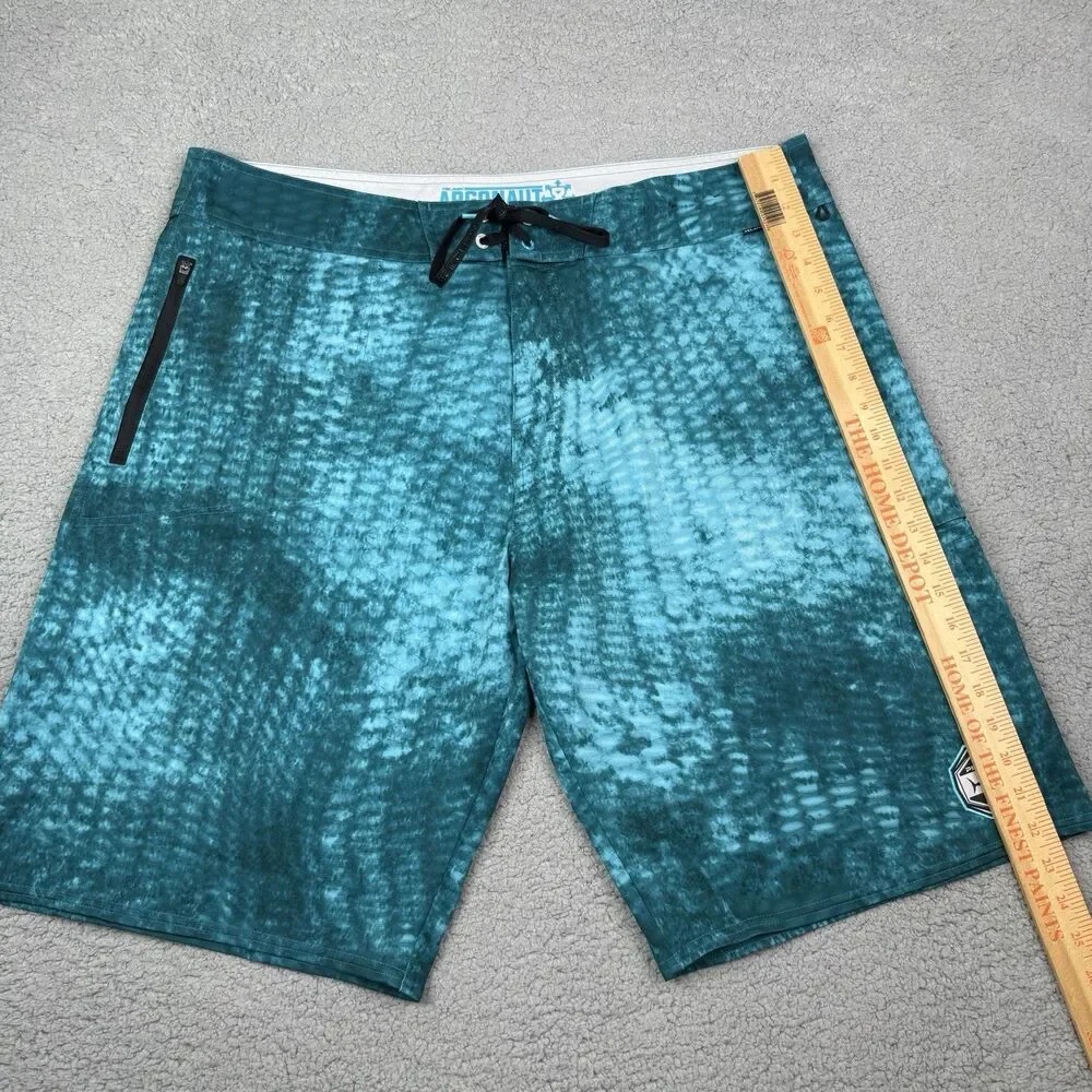 Pelagic Board Shorts Mens 40 Teal Blue Argonaut Swim Trunks Fishing Surf Beach